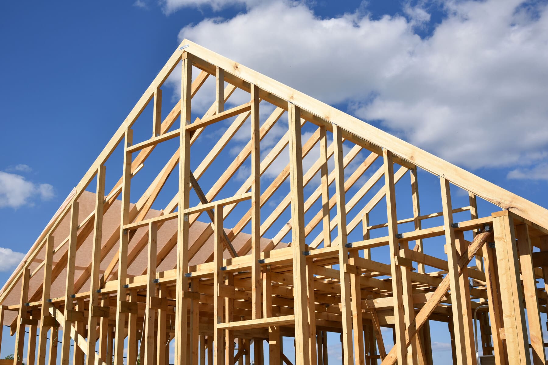 Wood Frame Residential Building Under Construction.building Cons